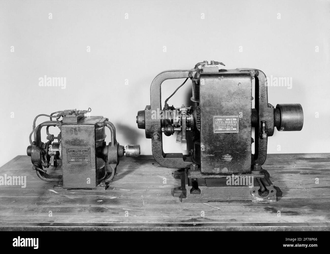 Elektrizität im Allgemeinen. DC-Motor, der in Örebro bis etwa 1942 in Betrieb war, macht Luth & Roséns Electric ab, Stockholm. Stockfoto