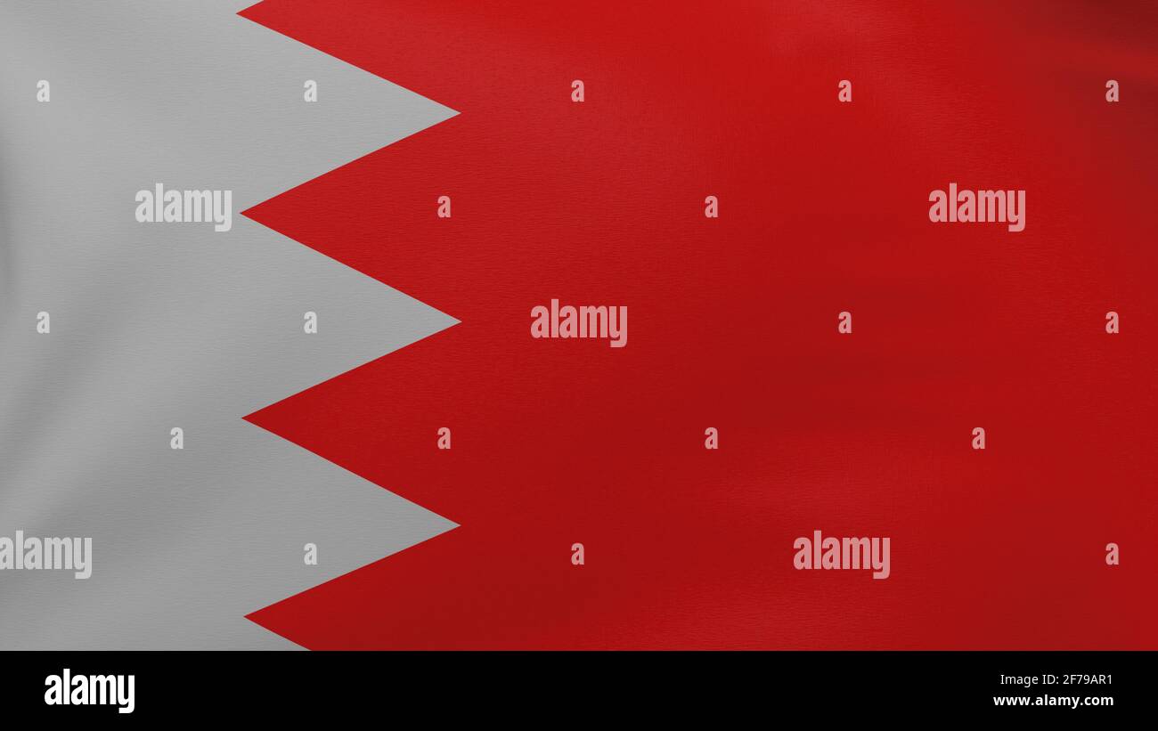 Hintergrund der Flagge von Bahrain. Nationalflagge von Bahrain Textur Stockfoto