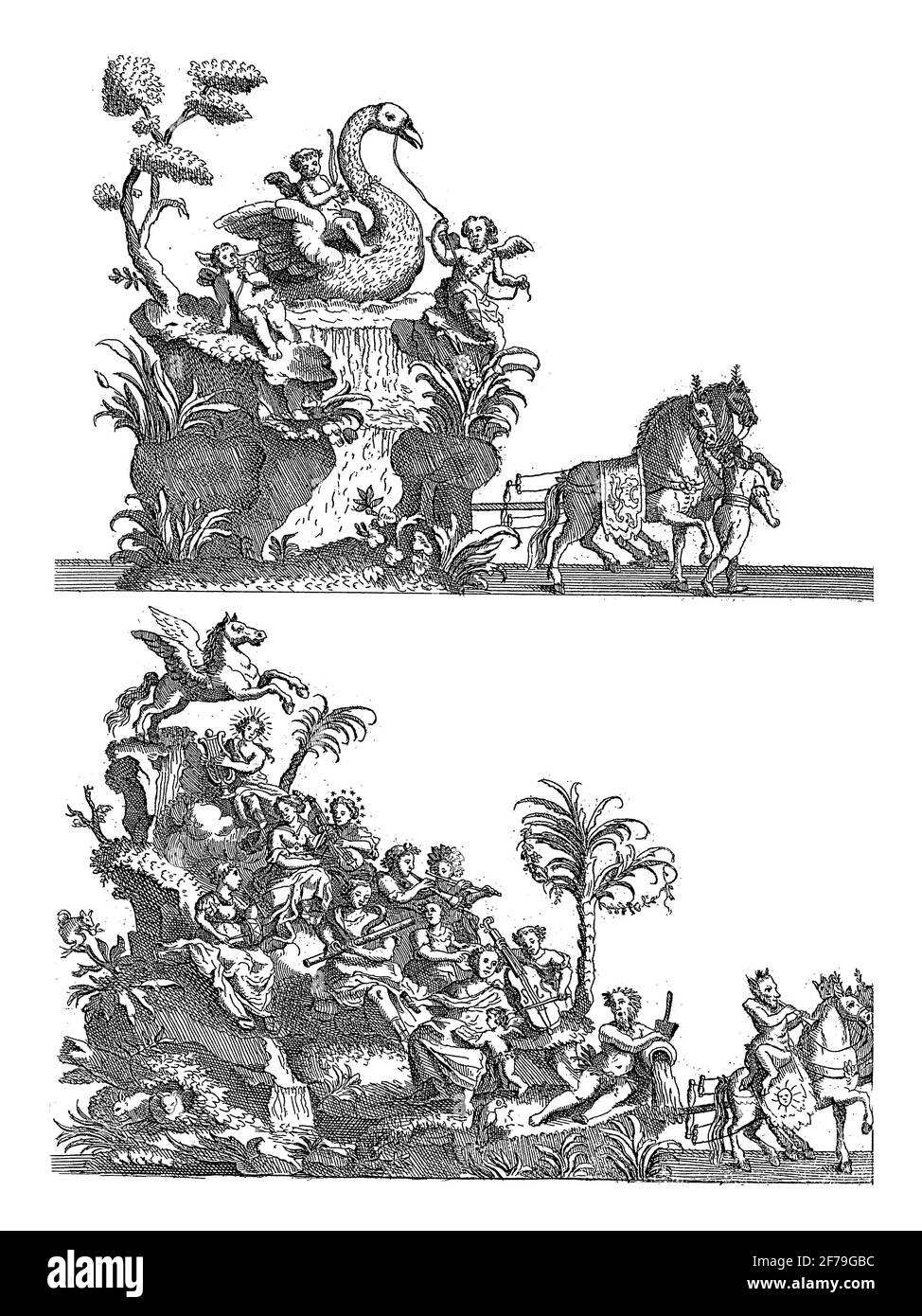 Blatt L: Neunzehnte Float, 1767, Vintage-Gravur. Stockfoto