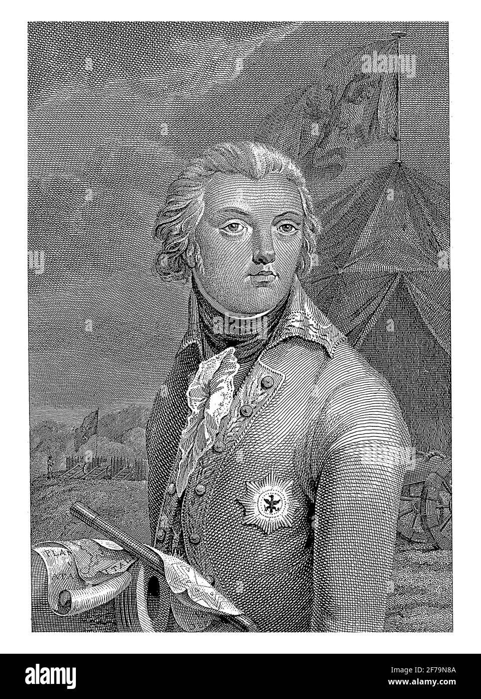 Porträt von Willem George Frederik, Vintage-Gravur. Stockfoto
