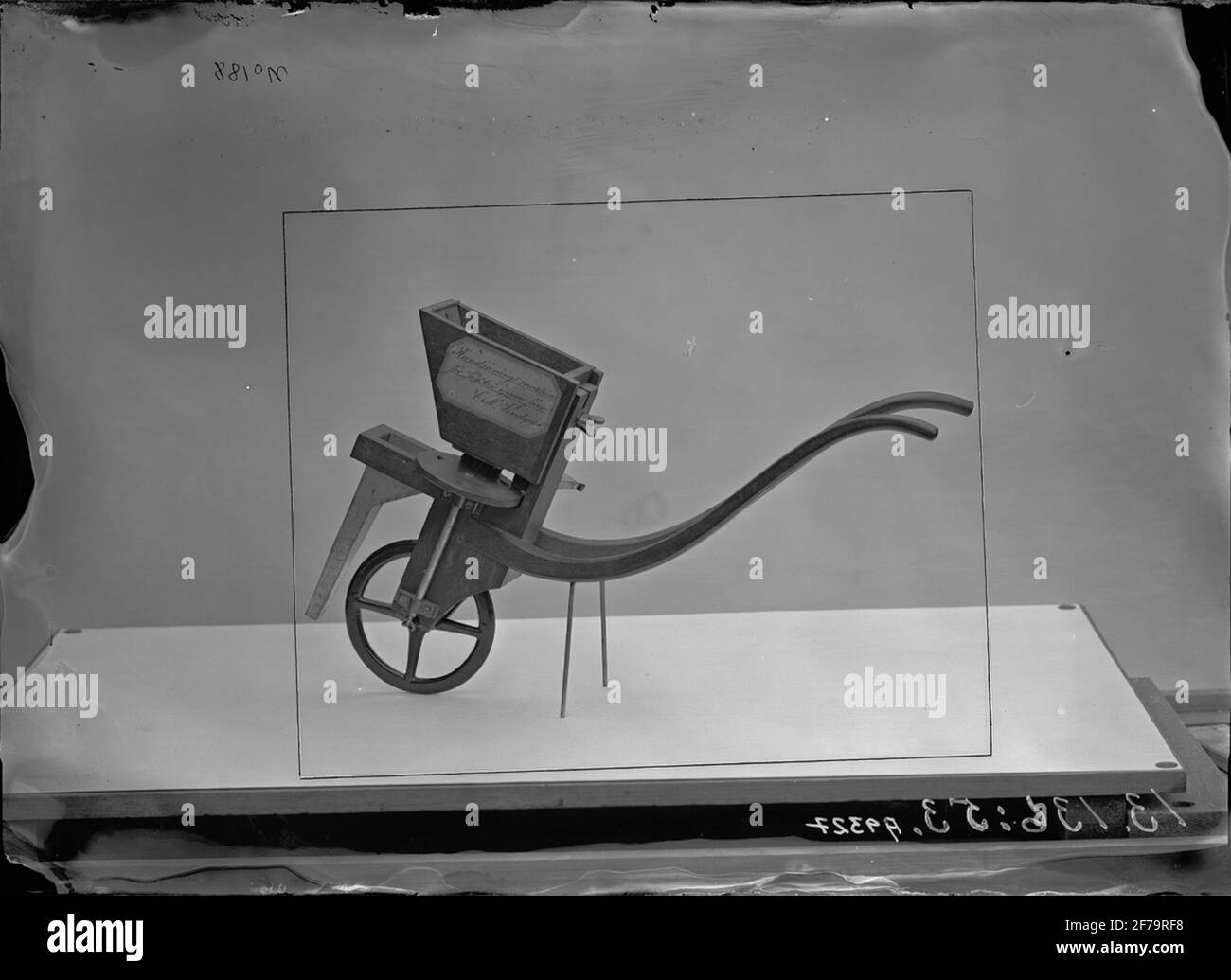Sånings Maschine für die Aussaat in offenen Schafen ohne Bill. Inv im Jahr 1851. Stockfoto