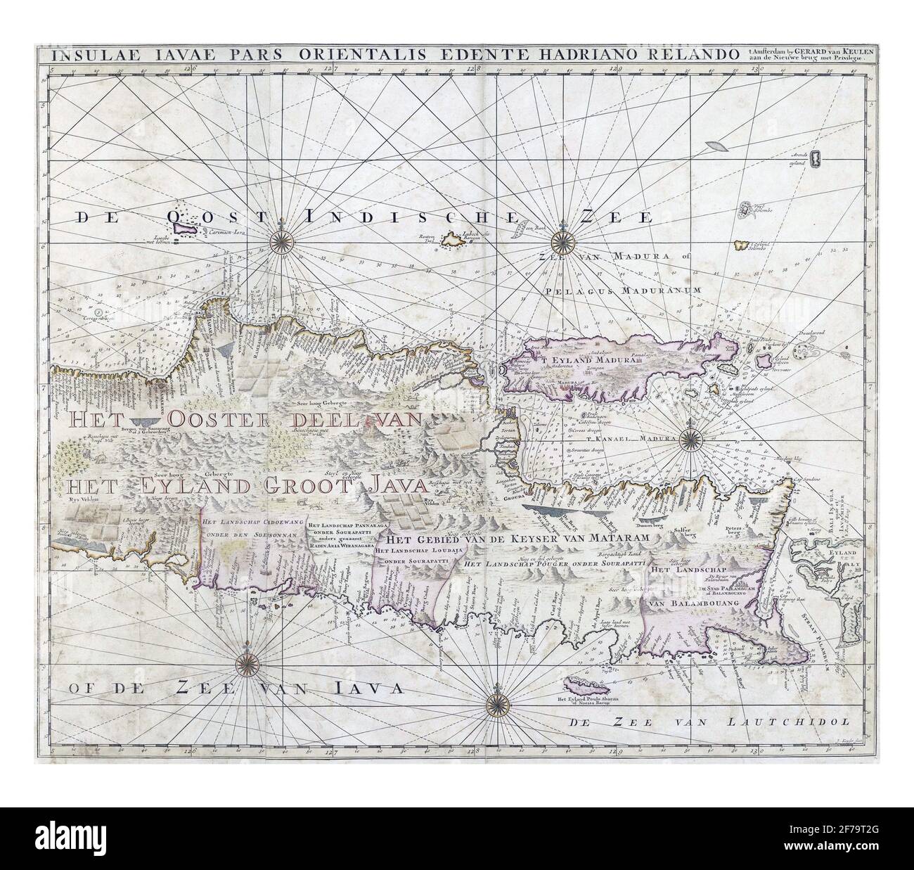 Karte des östlichen Teils von Java, Vintage-Gravur. Stockfoto
