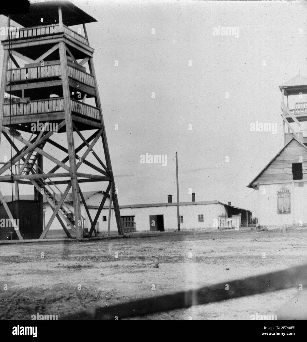 Skiopticone-Bild von A.W. Cronquists Besuch im Ölbezirk Baku im Jahr 1903. Stockfoto