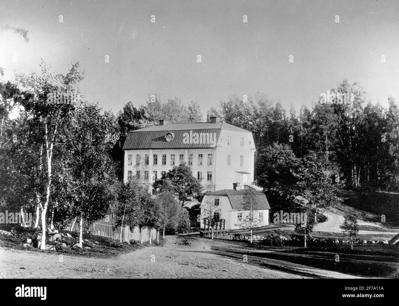 Hagge Ironbrush.Härgården mit Büro fliegen um 1890. Stockfoto