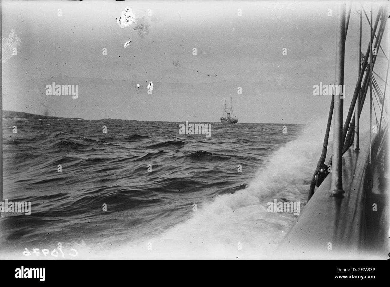 Die Bilder von Königin Victoria. Boote auf dem Meer. Stockfoto