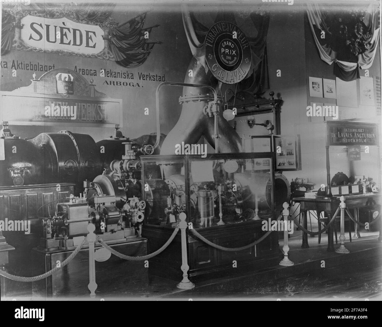 Paris Ausstellung 1900. Die Dampfturbinenkabine von Laval. Stockfoto