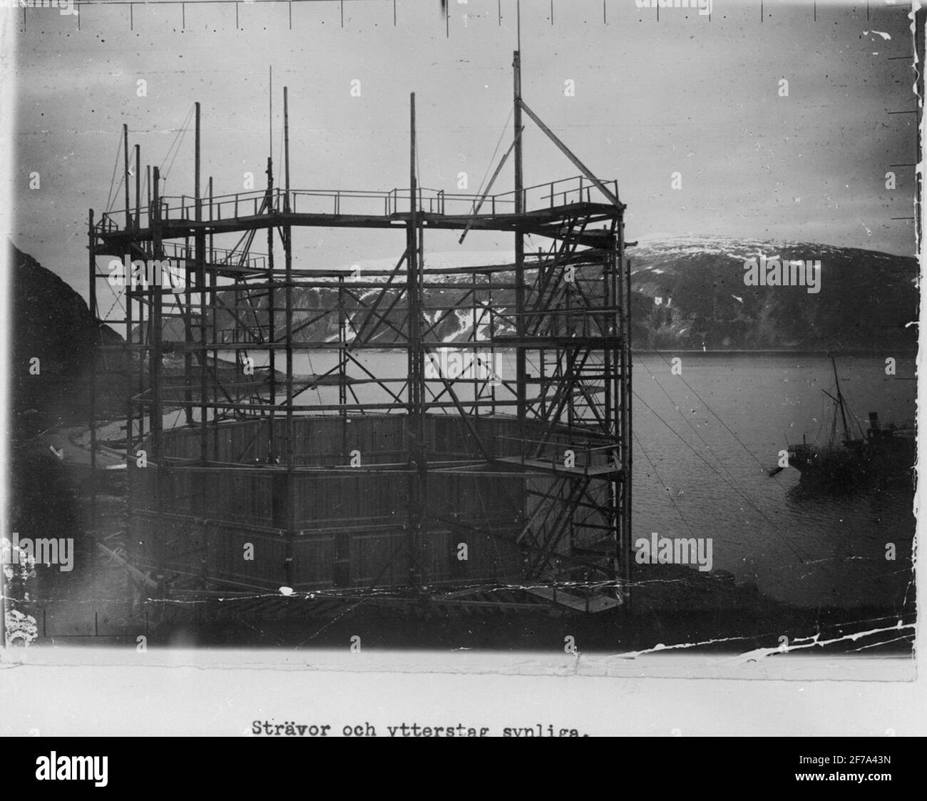 Streben und äußere Kennzeichnung sichtbar. Stockfoto