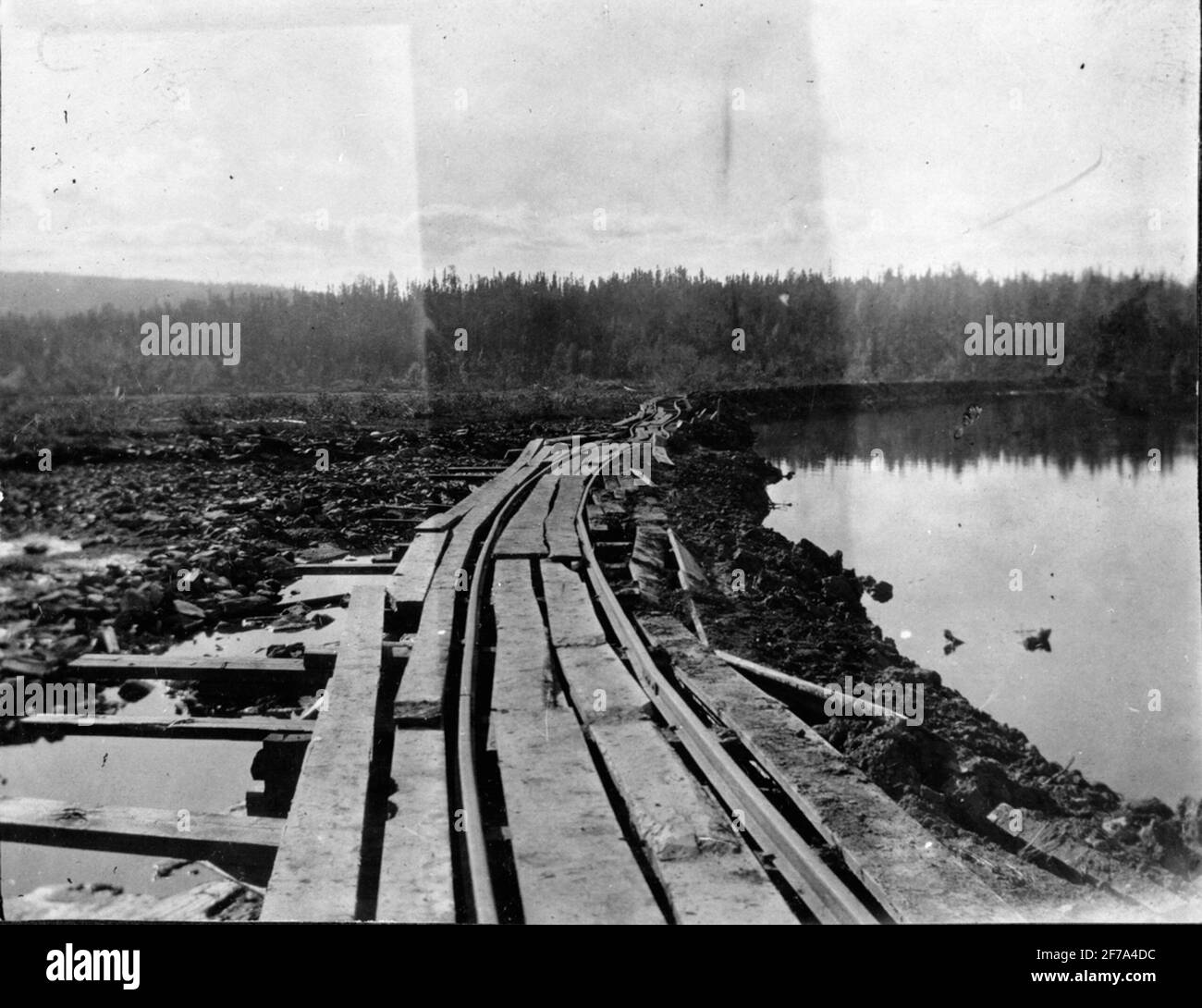 Bauherr: Bauunternehmen Contractor, Stockholm. Gefangen über dem Fluss S. Stockfoto