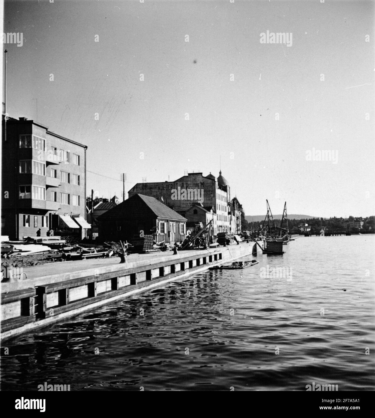 Bauherr: Bauunternehmen Contractor, Stockholm. Skeppsbrokajen. Stockfoto