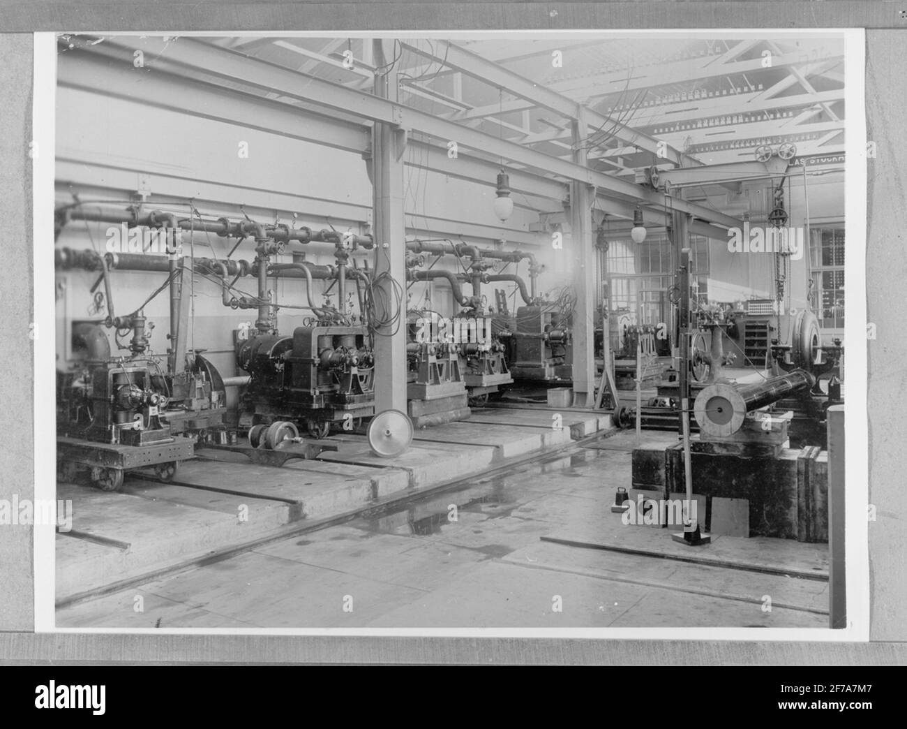 Der Testraum in der Dampfturbinenfabrik in Järla. Stockfoto