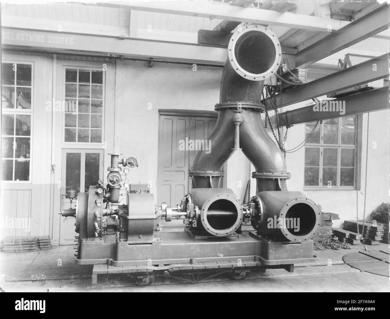 100 ps Turbinenpumpe, aus der pariser Ausstellung. Stockfoto