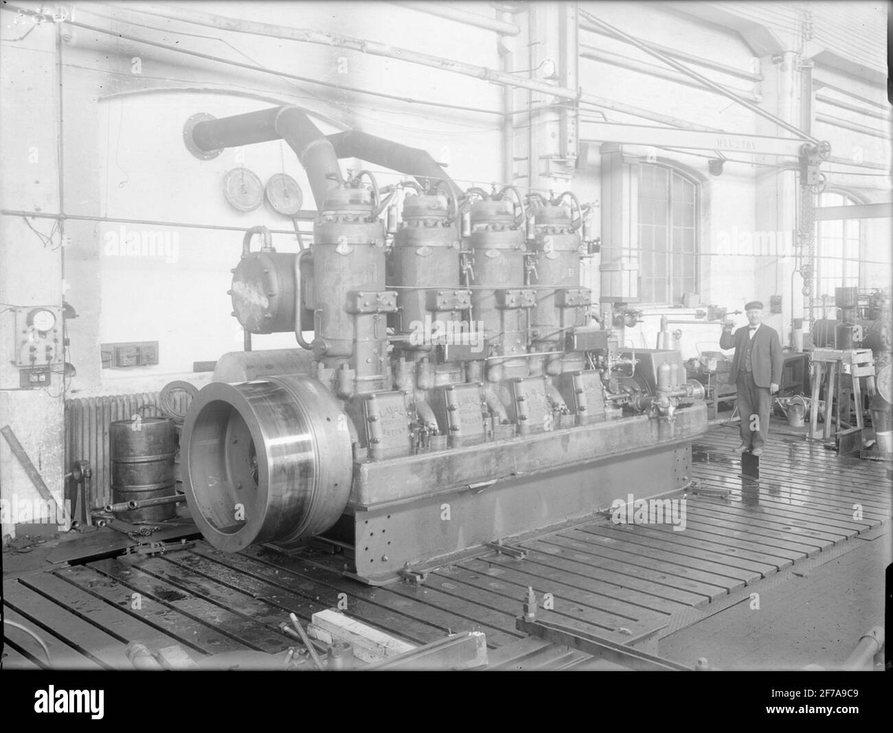 Rohölmotor 4 Zyl. Firmerpp. Stockfoto