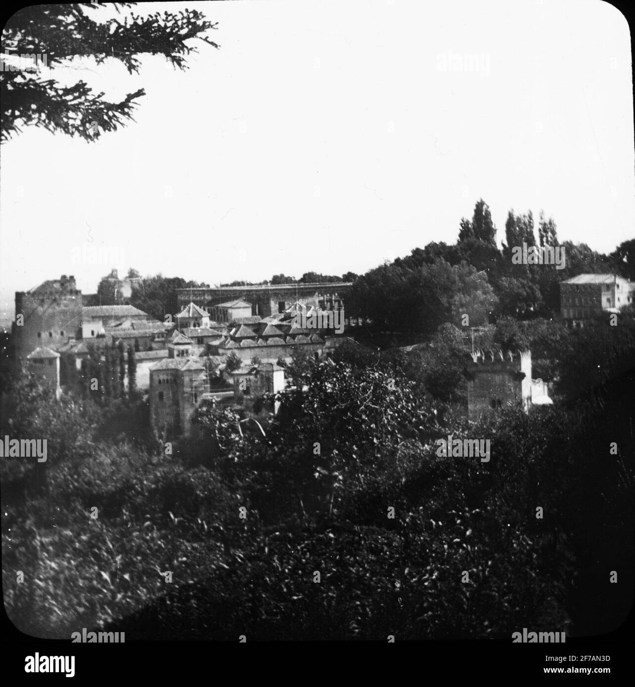 Skioptic Monitor mit Blick von Granada. Stockfoto
