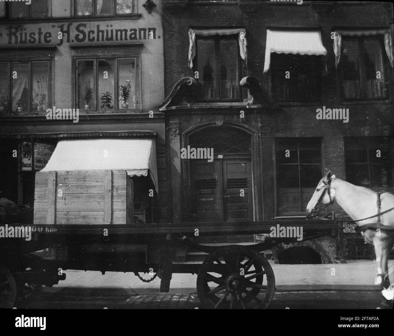 Skioppty Bild mit Motiven aus unbekannter Stadt, Deutschland.das Bild wurde in Karton mit der Aufschrift :? Stockfoto