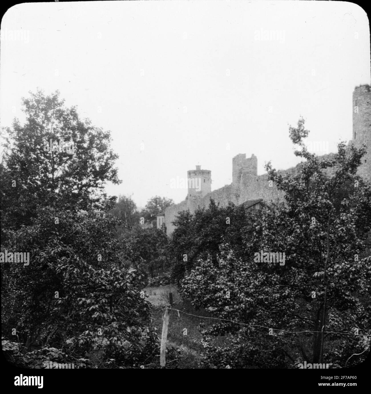 SkiopT-Ikone mit Motiven der Stadtmauer um Heidingsfeld.das Bild wurde in Karton mit dem Namen :? Stockfoto