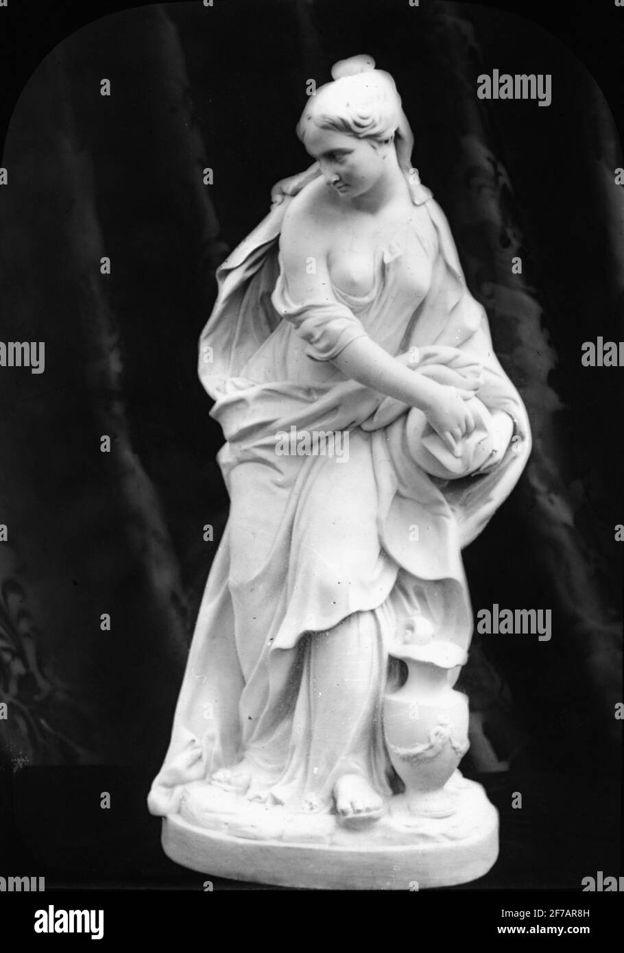 Skiopticone-Bild. Unbekannte Skulptur. Stockfoto