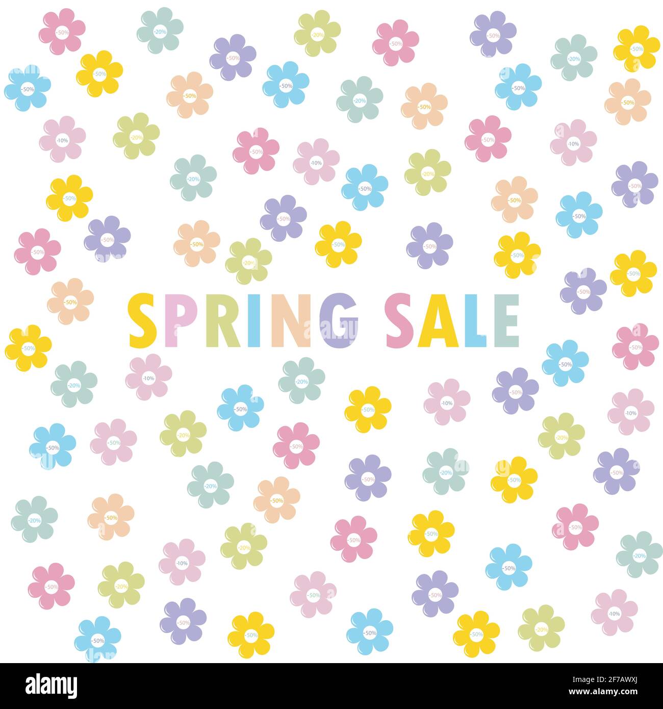 Spring Season Verkauf Angebot Hintergrund mit Blumen Stock Vektor