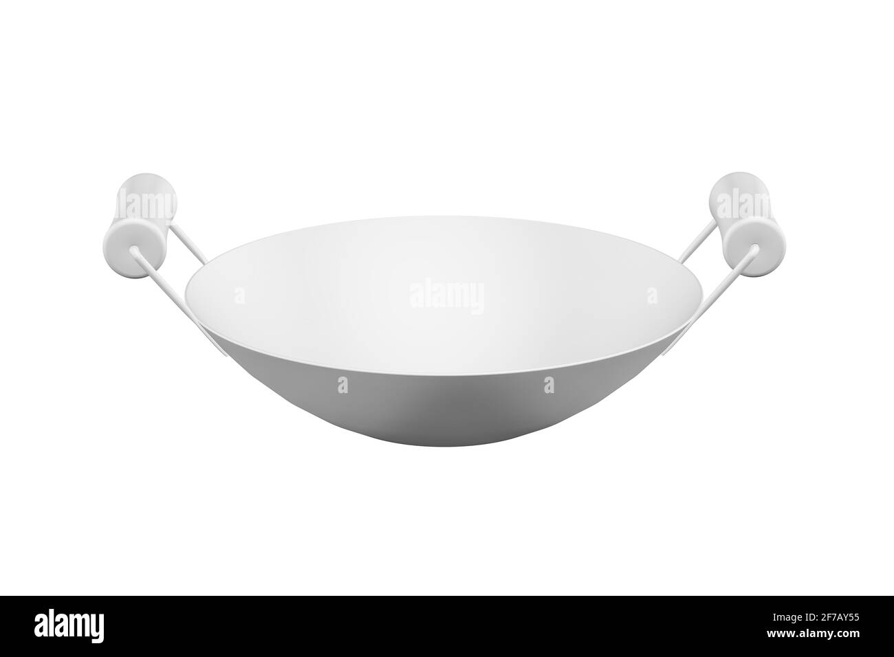 Wok-Pan-Mockup auf weißem Hintergrund - 3d-Rendering Stockfoto