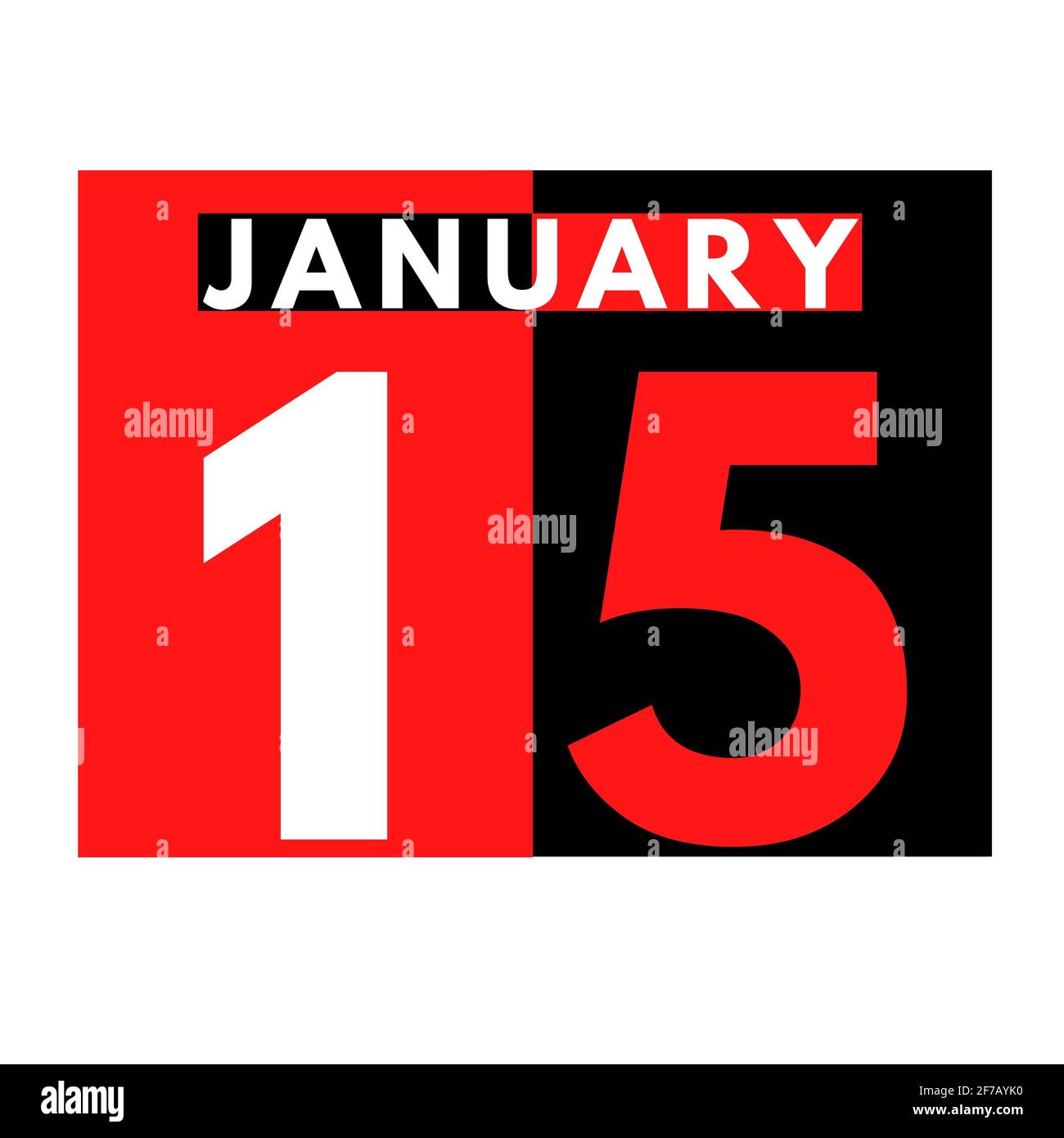 Januar 15 . Flaches Tageskalender-Symbol .date,day, month .calendar für den Monat Januar Stockfoto