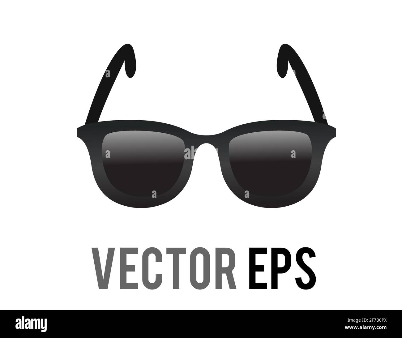 Die isolierte Vektor-schwarze Sonnenbrille Symbol, die kühl oder gemütlich in sonnigen Ort Stock Vektor