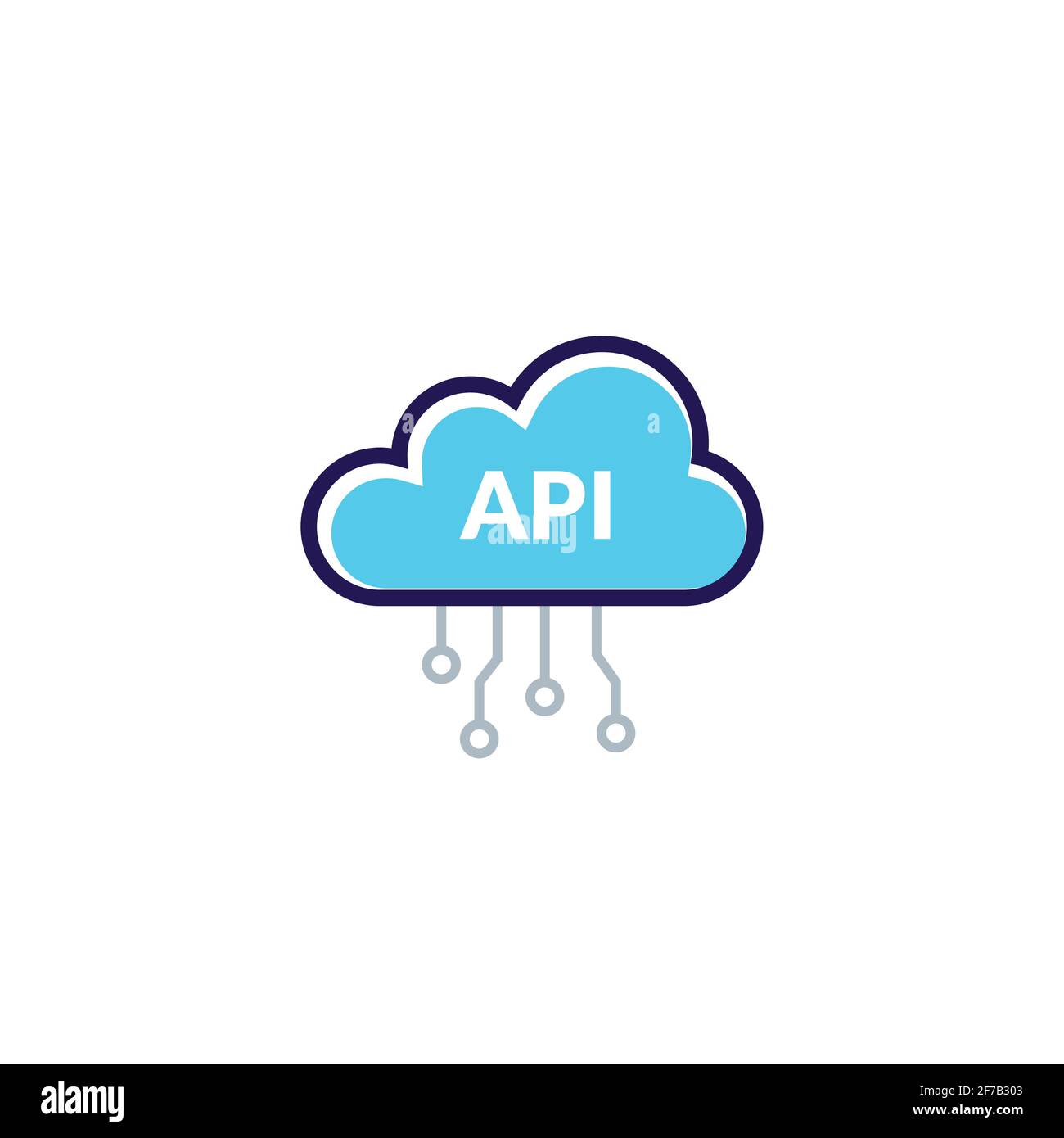 API Cloud Integration Icon Datenprozess. Flaches Vektor Web API Cloud System Piktogramm Stock Vektor
