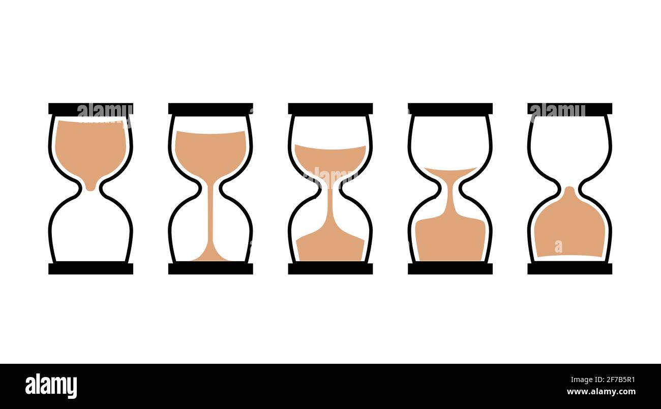Sanduhr-Zeitsymbol. Stundenuhr mit Glas und Sanduhr. Sanduhr Sanduhr mit Sanduhr Stock Vektor