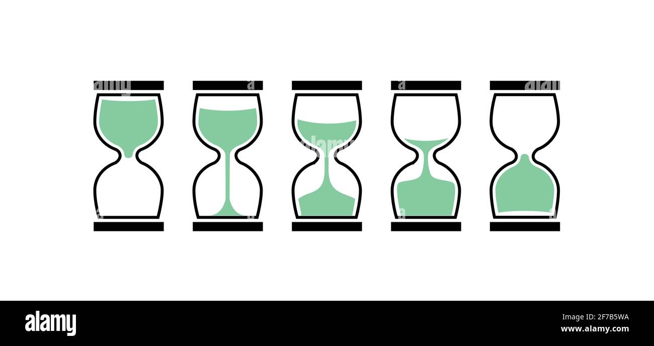 Sanduhr-Zeitsymbol. Stundenuhr mit Glas und Sanduhr. Sanduhr Sanduhr mit Sanduhr Stock Vektor