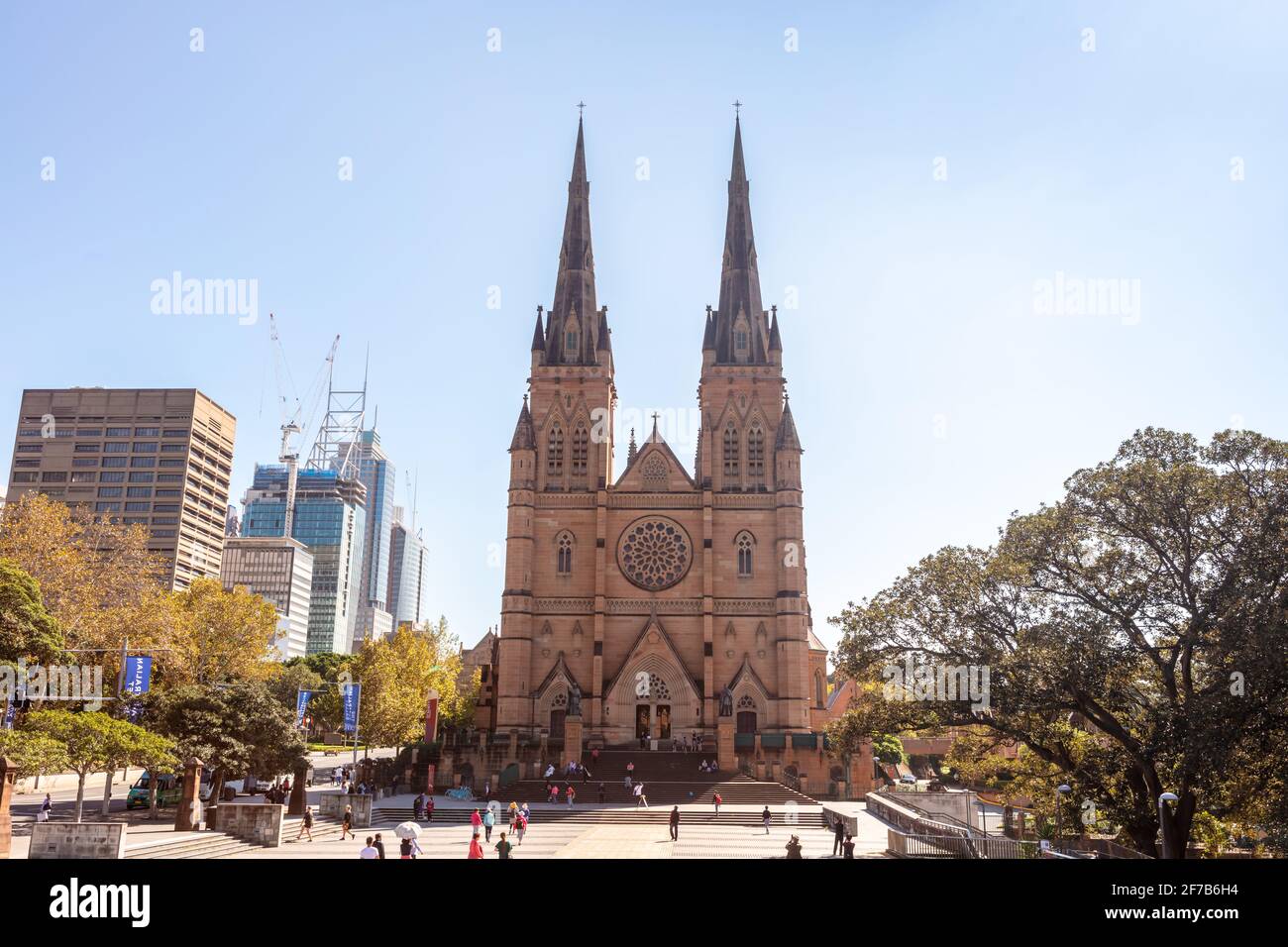 St Mary's Cathedral die Kathedrale der römisch-katholischen Erzdiözese Sydney. Australien. Stockfoto
