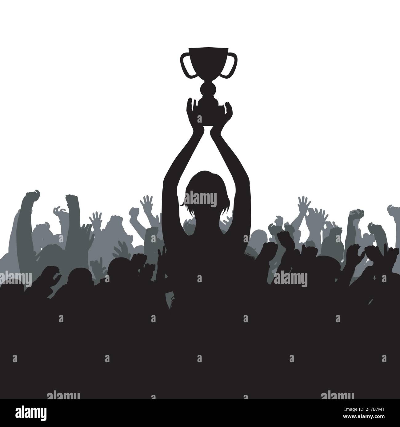 Masse der Leute feiern ein Champion begeistert Stock Vektor