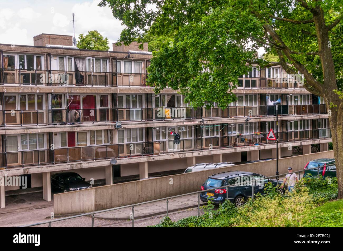 Valley Prospect Wohnungen in den 1960er und 1970er Jahren Central Hill Estate in Crystal Palace, Lambeth in South London. Stockfoto