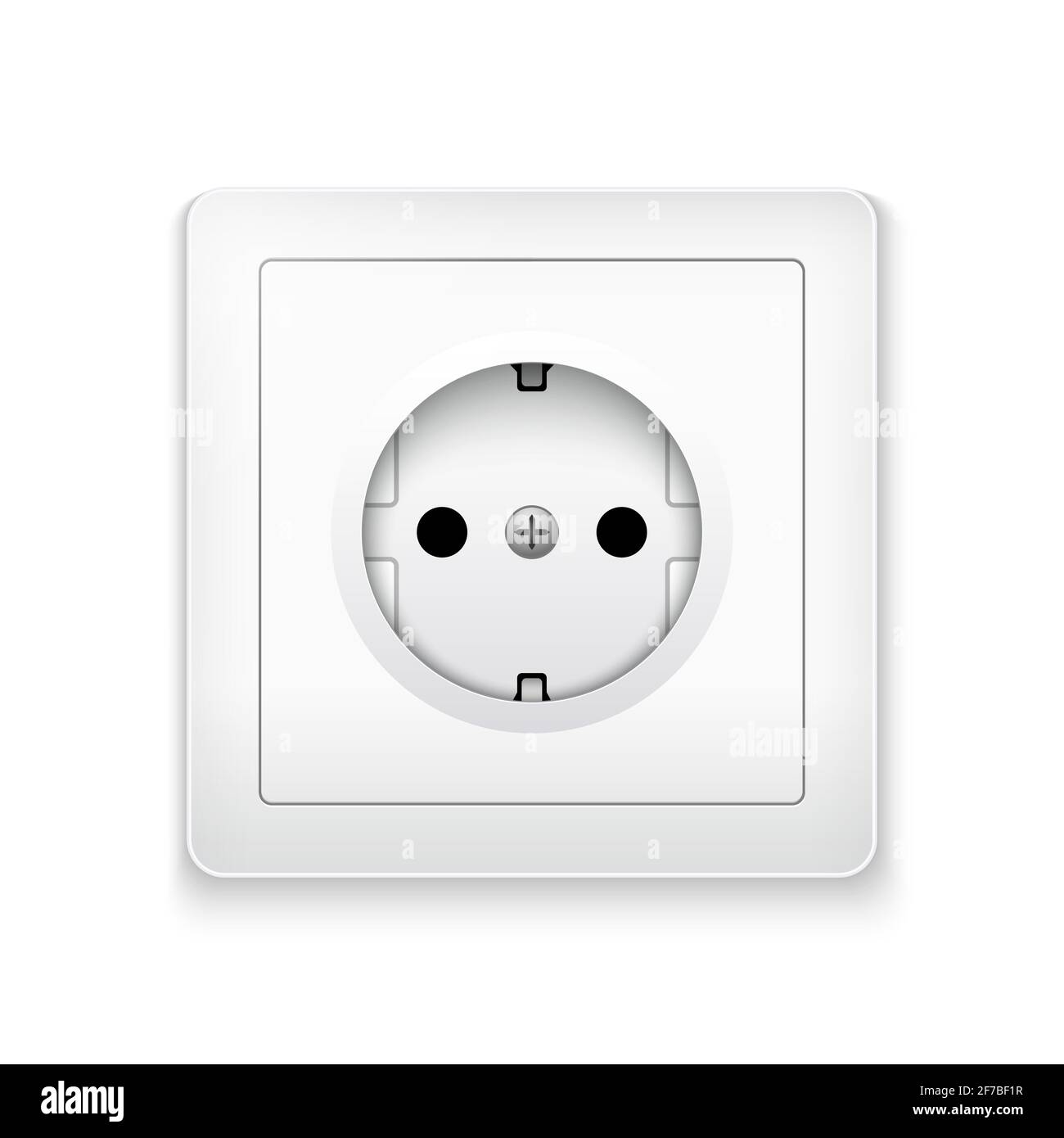 Symbol für Netzsteckdose. Abbildung der runden elektrischen eu-Steckdose Stock Vektor