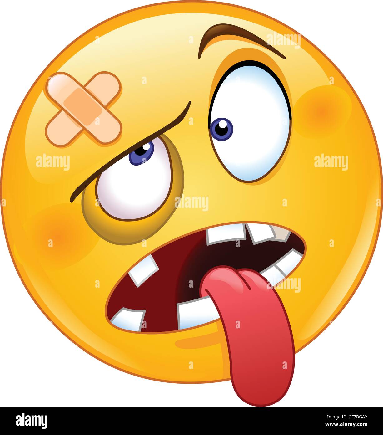 Emoji-Emoticon geschlagen oder ausgestoßen Stock Vektor