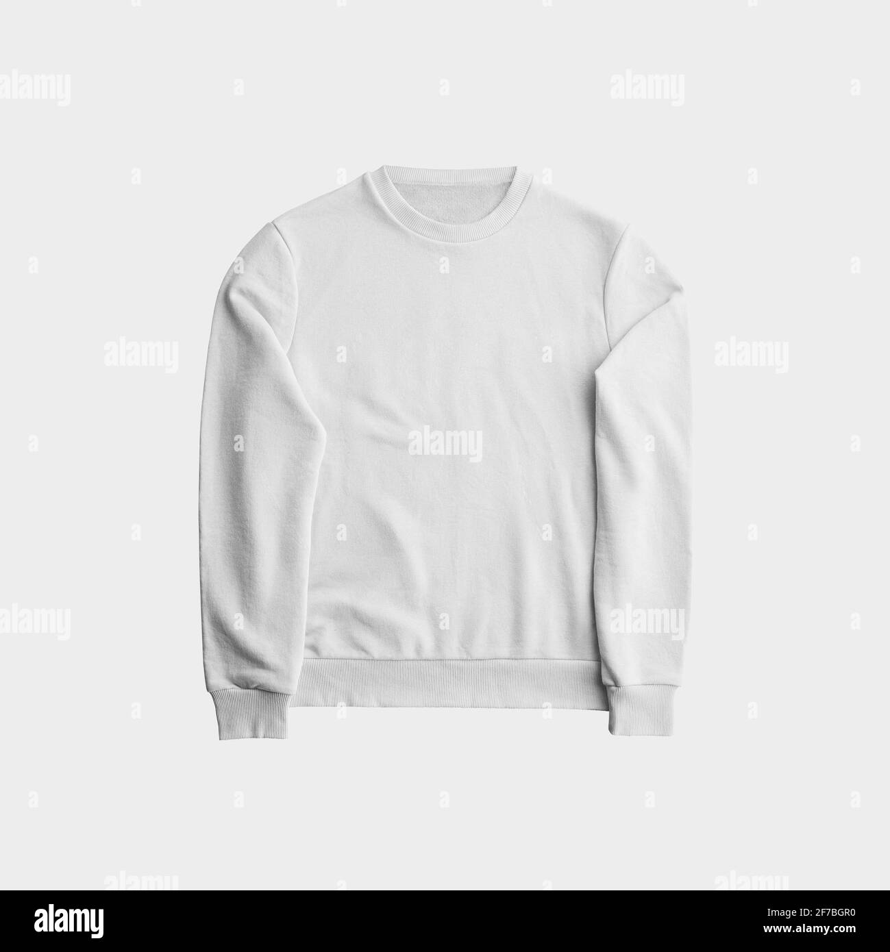 Modell eines leeren männlichen Sweatshirts zur Präsentation von Design und Druck, Vorderansicht. Heather Textilschablone mit Platz für Logo und Muster. Pullover i Stockfoto