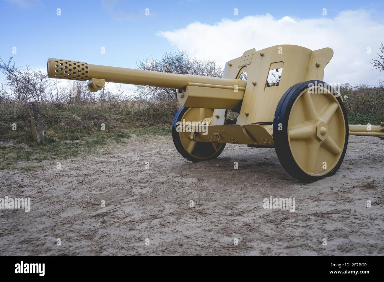 Deutscher Artillerierenkrieg 2, Bunker Ouddorp, Niederlande Stockfoto