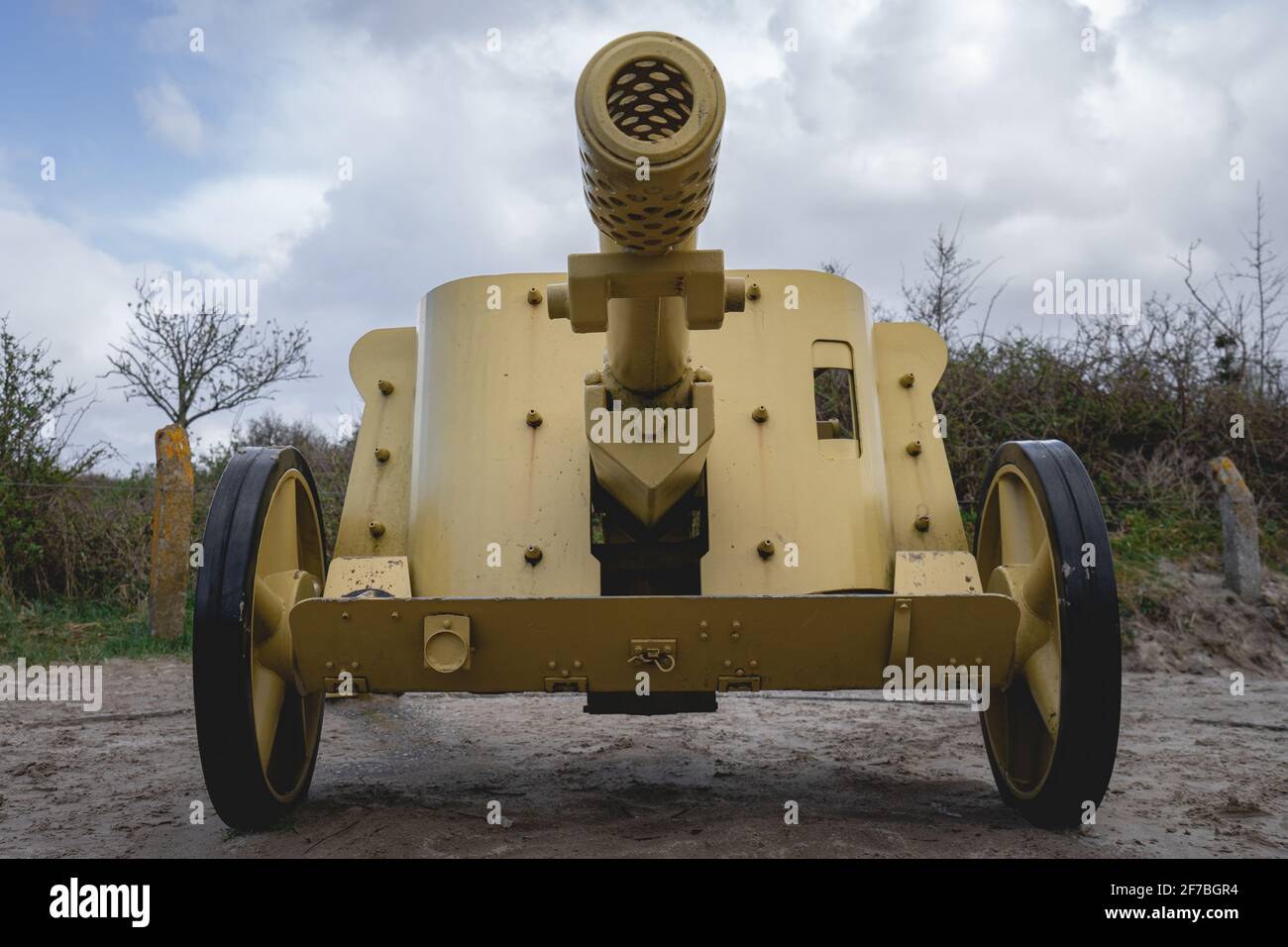 Deutscher Artillerierenkrieg 2, Bunker Ouddorp, Niederlande Stockfoto