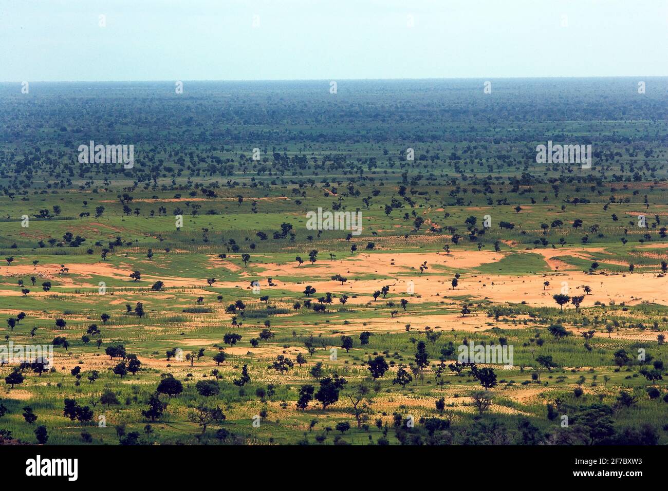 Panoramalandschaft von Missirikoro, Sikasso, Mali, Westafrika. Stockfoto