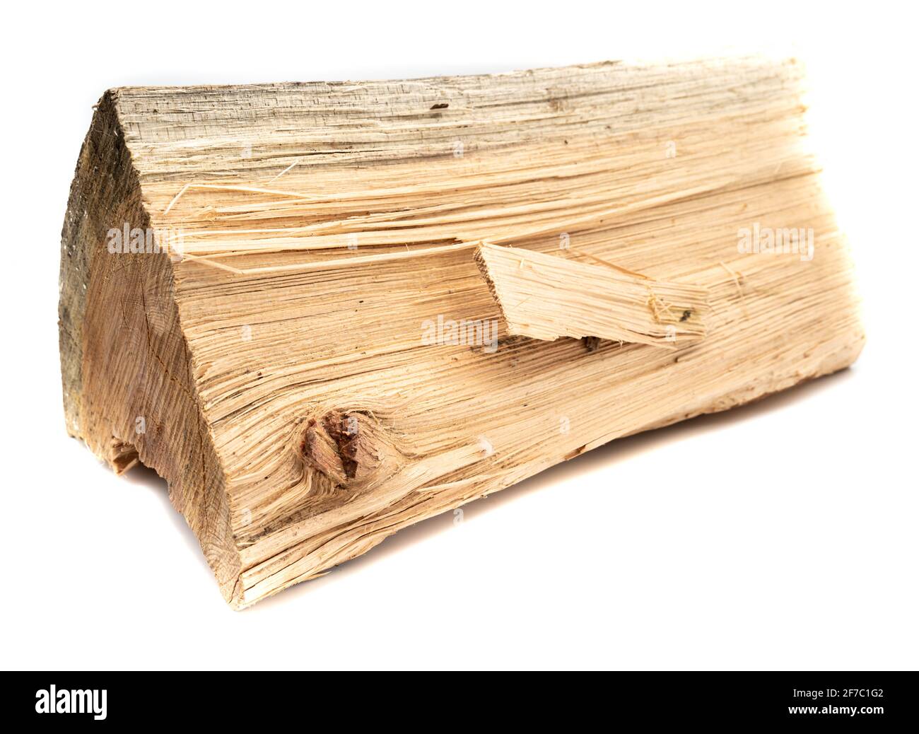 Holzbalken isoliert auf weißem Hintergrund Stockfoto