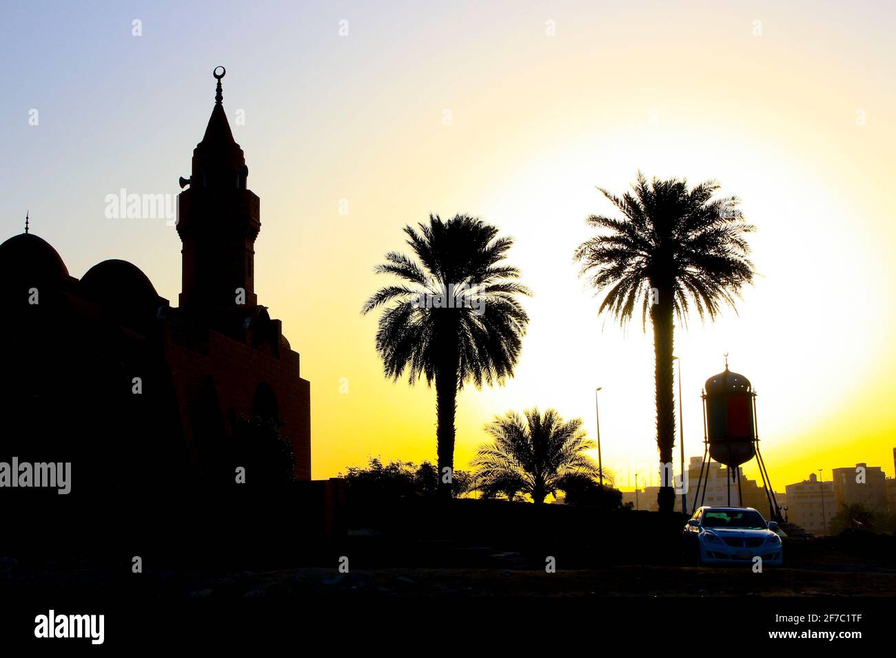 Silhouettenfotos bei Sonnenuntergang Stockfoto