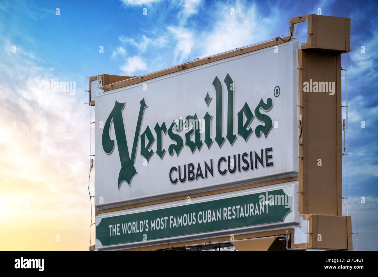 Restaurant Versailles Business Sign, Miami, Florida, USA Stockfoto