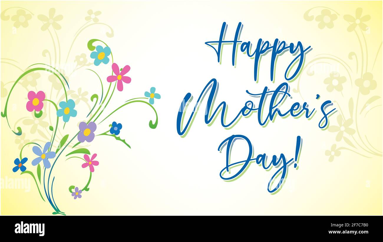 Einfaches Banner zum Muttertag mit Blumen Stockfoto