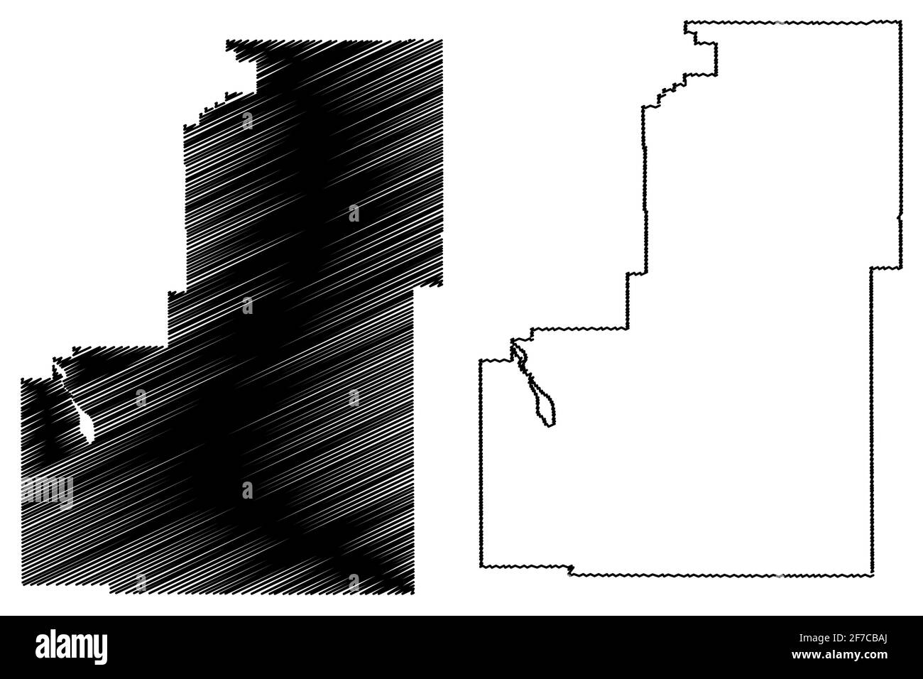 Sanpete County, State of Utah (US County, United States of America, USA, US, US) Karte Vektor Illustration, Scribble Skizze Sanpete Karte Stock Vektor