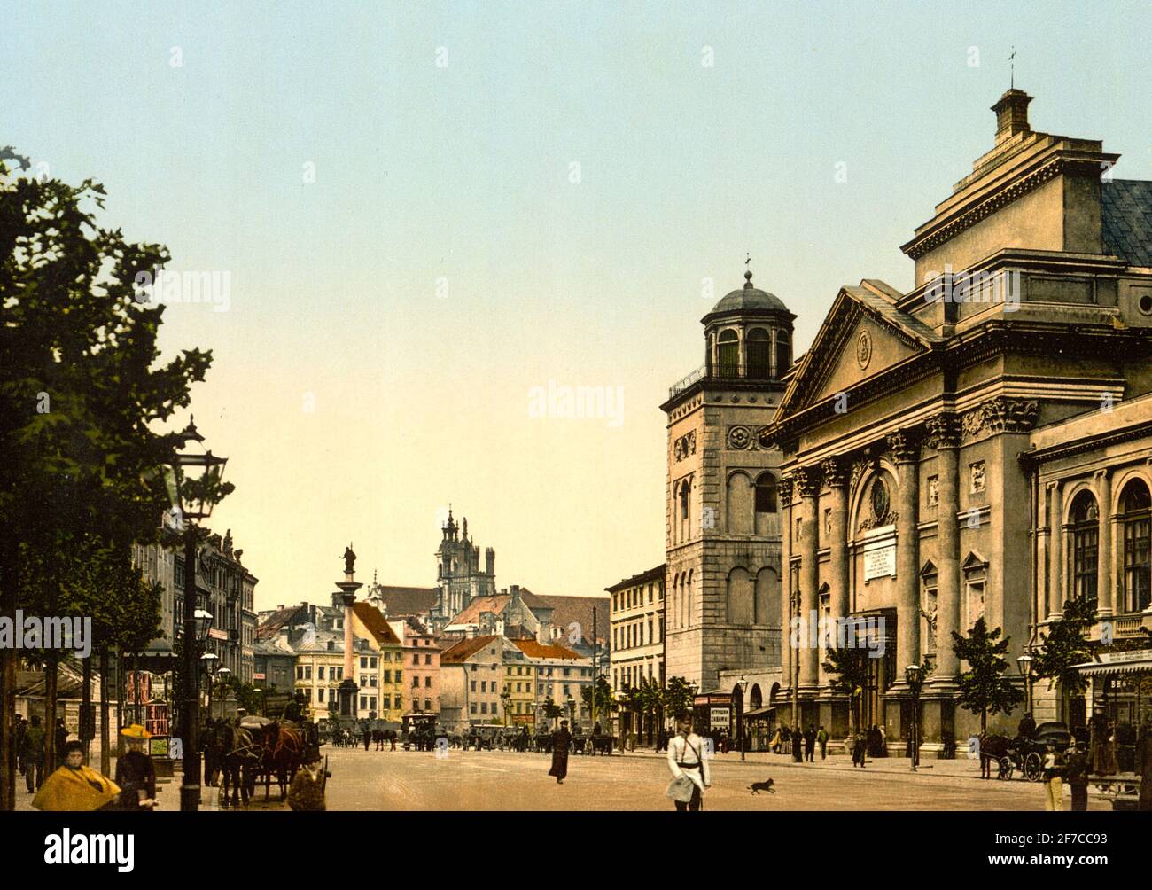 St. Anna Kirche, Warschau, Russland i.e. Warschau, Polen, um 1900 Stockfoto