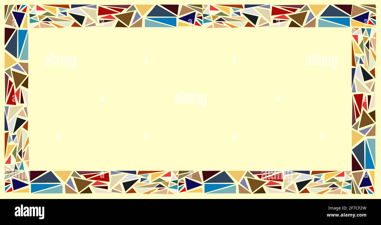 Horizontaler Mosaikrahmen. Hintergrund des Vektorrechtecks. Vorlage für Bordüre, Innenarchitektur. Hintergrund für Werbekunden Stock Vektor