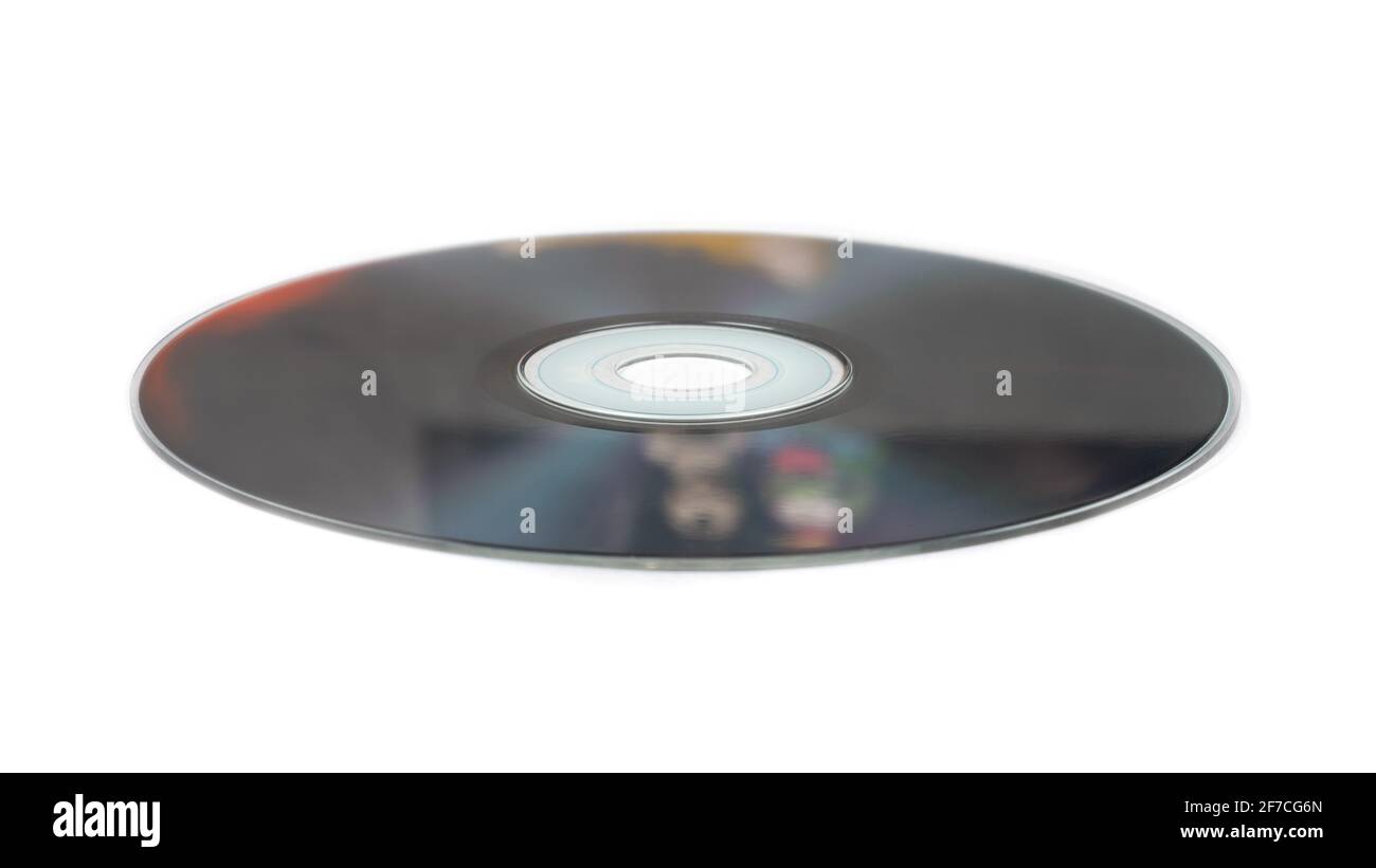 cd-Compact-Disc auf weißem Hintergrund isoliert Stockfoto