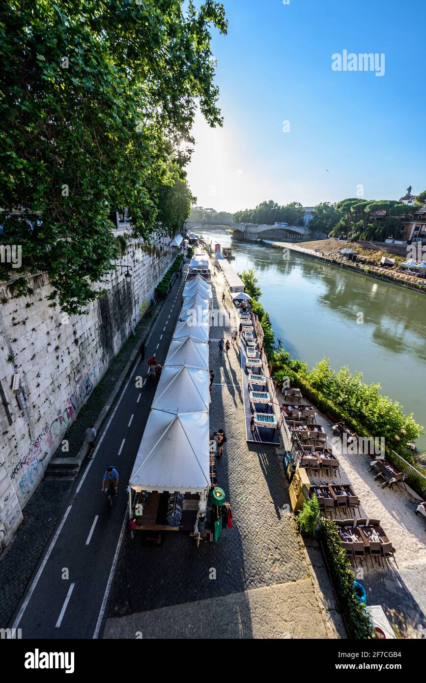 Lungotevere, Tiber, Trastevere, Rom, Latium, Italien, Europa Stockfoto