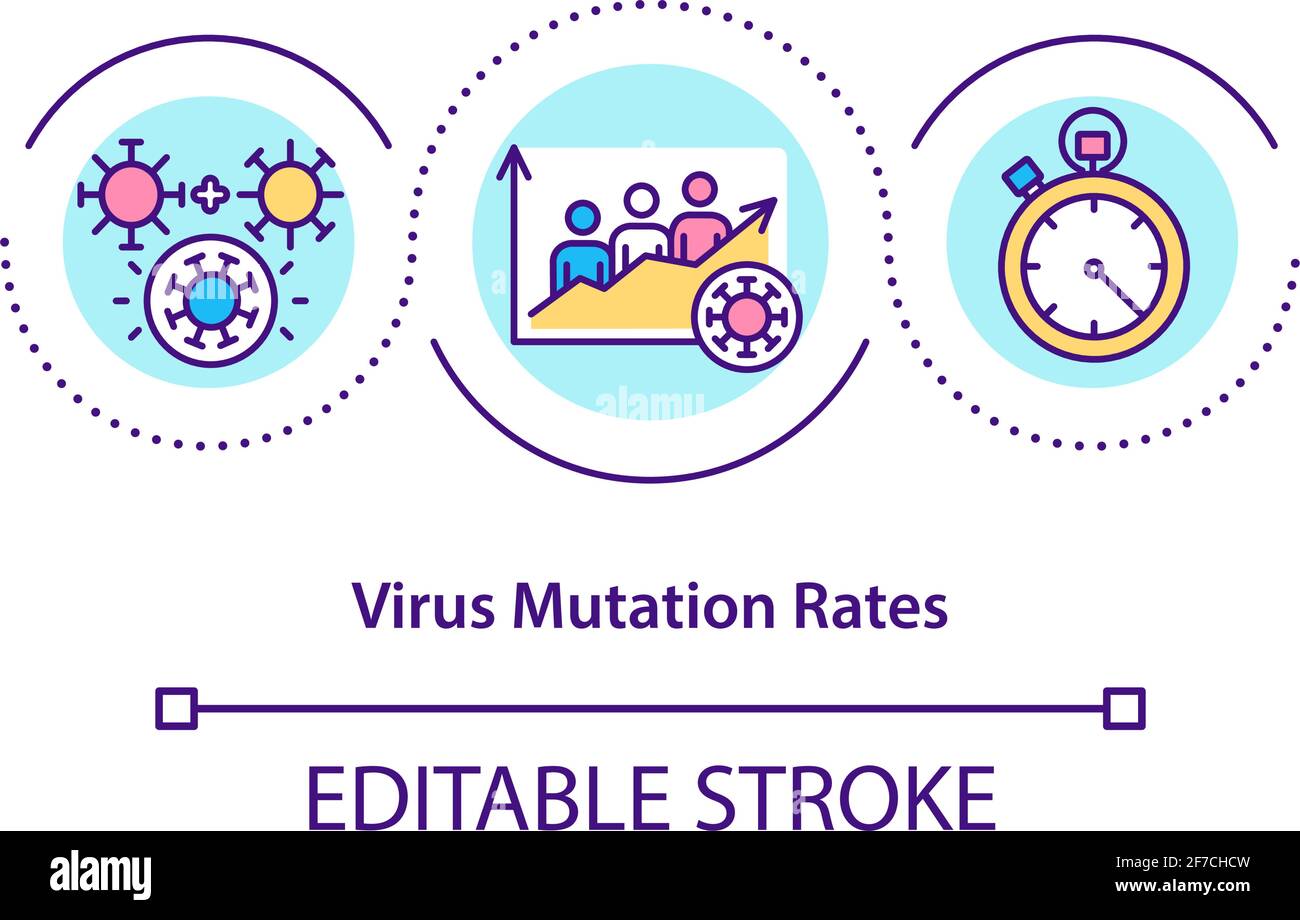 Symbol für das Konzept der Virusmutationsraten Stock Vektor