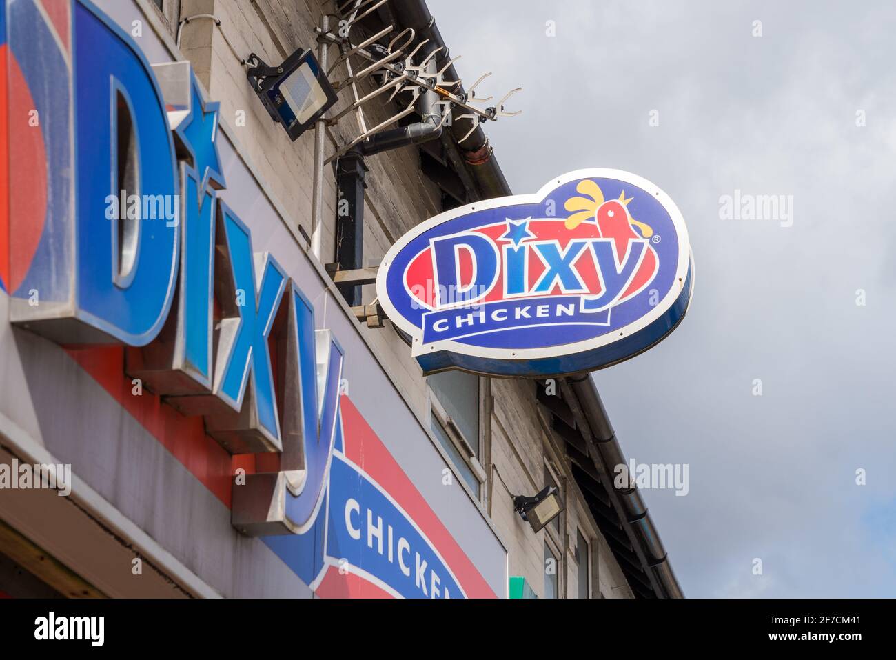 Dixy Chicken Fast Food zum Mitnehmen an der Pershore Road, Stirchley, Birmingham, Großbritannien Stockfoto