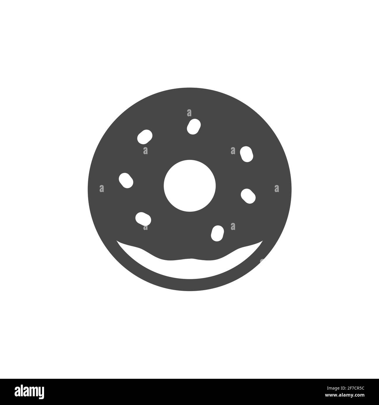Schwarzes Vektorsymbol „Donut“. Donut mit Glyphen-Symbol. Stock Vektor