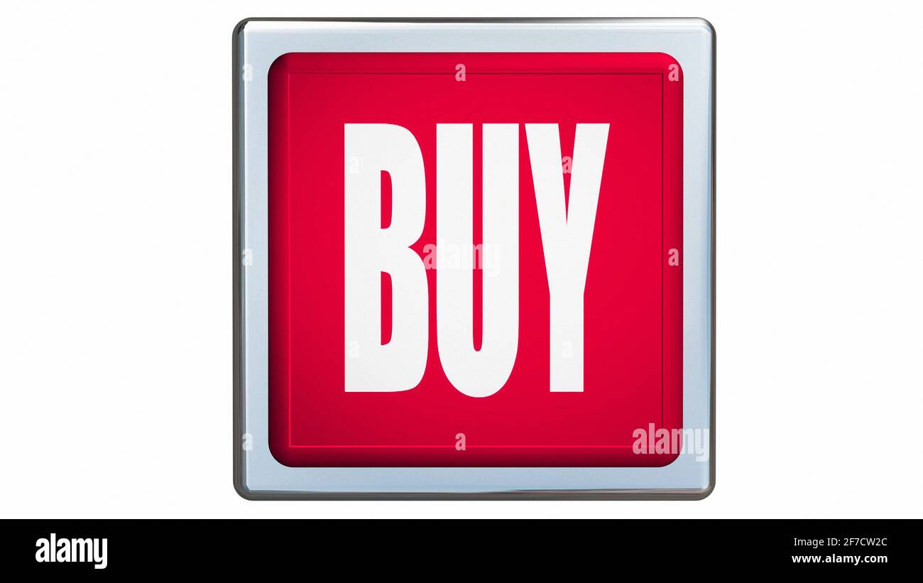 Rote Taste mit dem Wort „kaufen“ Stockfoto