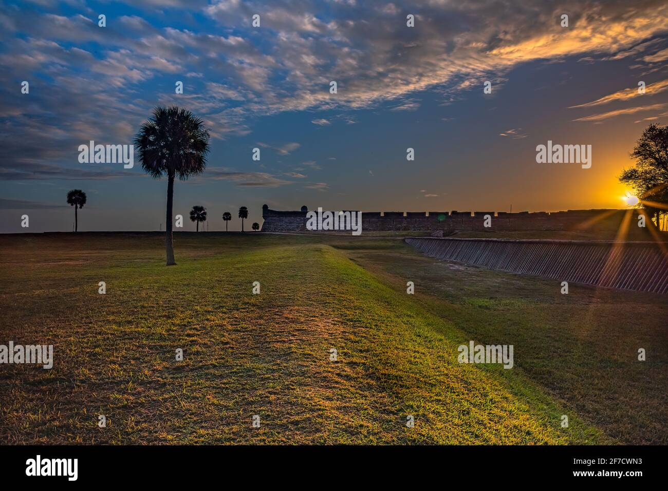 Sonnenaufgang Castillo de San Marcos Stockfoto